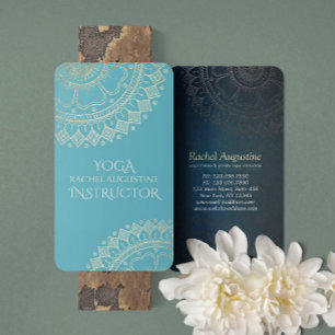 Yoga Meditatie Instructeur Groen Blauw Goud Mandal Visitekaartje