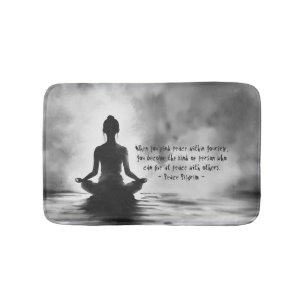 Yoga Meditatie Instructeur Lotus Houden Inkt Schil Badmat