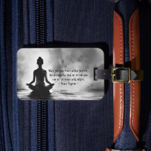 Yoga Meditatie Instructeur Lotus Houden Inkt Schil Bagagelabel