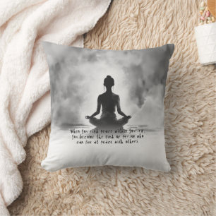 Yoga Meditatie Instructeur Lotus Houden Inkt Schil Kussen