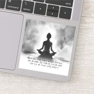 Yoga Meditatie Instructeur Lotus Houden Inkt Schil Sticker
