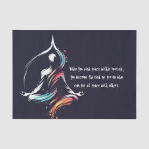 Yoga Meditatie Instructeur Lotus Pose Brush Stroke Tissuepapier