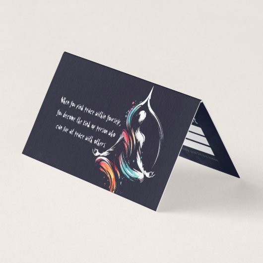 Yoga Meditatie Instructeur Lotus Pose Brush Stroke Visitekaartjes (Voorkant)