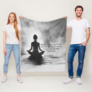 Yoga Meditatie Instructeur Lotus Pose Inkt Schilde Fleece Deken