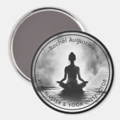 Yoga Meditatie Instructeur Lotus Pose Inkt Schilde Magneet (Voorkant / Achterkant)