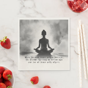 Yoga Meditatie Instructeur Lotus Pose Inkt Schilde Servet