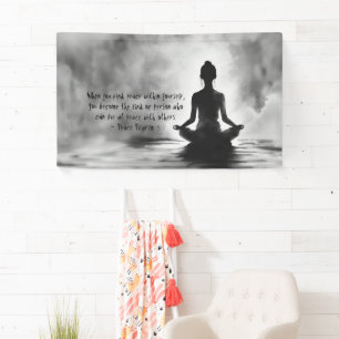 Yoga Meditatie Instructeur Lotus Pose Inkt Schilde Spandoek