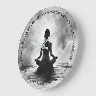 Yoga Meditatie Instructeur Lotuspositie Inktekenin Grote Klok