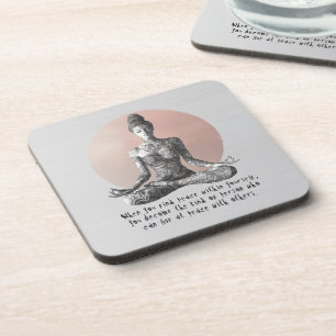 Yoga Meditatie Instructeur Reiki Master Lotus Pose Bier Onderzetter