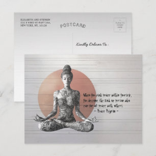 Yoga Meditatie Instructeur Reiki Master Lotus Pose Briefkaart