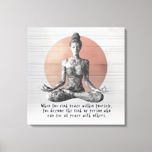 Yoga Meditatie Instructeur Reiki Master Lotus Pose Canvas Afdruk (Voorkant)