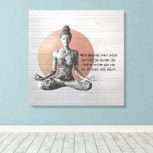 Yoga Meditatie Instructeur Reiki Master Lotus Pose Canvas Afdruk