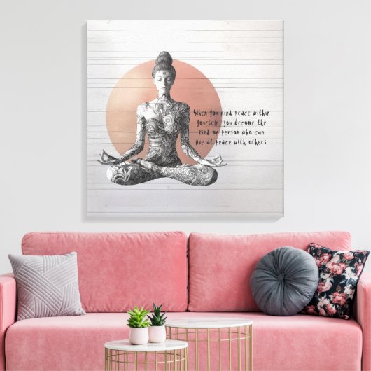 Yoga Meditatie Instructeur Reiki Master Lotus Pose Canvas Afdruk (Insitu (Woonkamer))