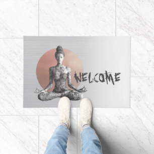 Yoga Meditatie Instructeur Reiki Master Lotus Pose Deurmat