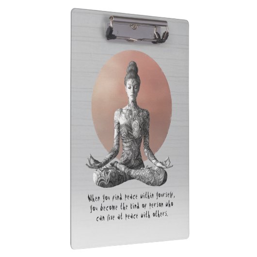 Yoga Meditatie Instructeur Reiki Master Lotus Pose Klembord (Rechts)