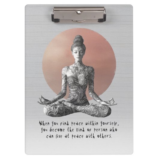 Yoga Meditatie Instructeur Reiki Master Lotus Pose Klembord (Voorkant)