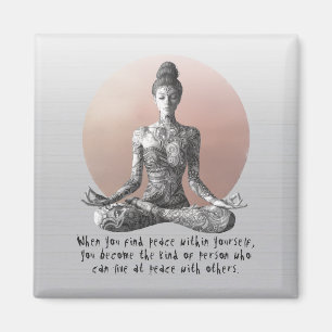 Yoga Meditatie Instructeur Reiki Master Lotus Pose Magneet