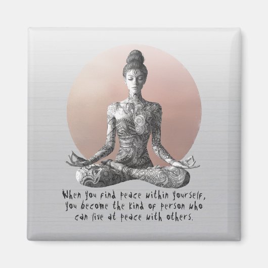 Yoga Meditatie Instructeur Reiki Master Lotus Pose Magneet (Voorkant)