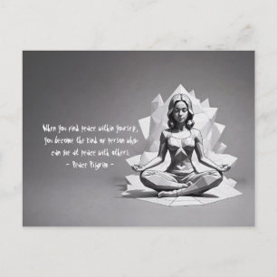 Yoga Meditatie Instructeur Reiki Master Low Poly Briefkaart