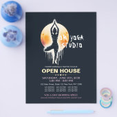 Yoga Meditatie Instructor Tree Pose Volle Maan Flyer (Enkel)