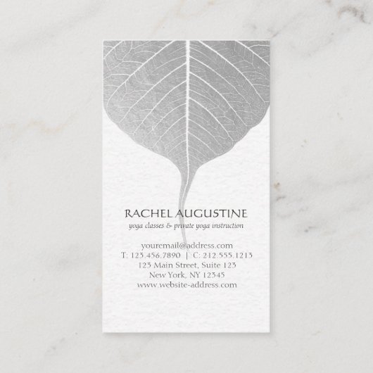 Yoga Meditatie Instructor Tree Pose Volle Maan Visitekaartje (Achterkant)