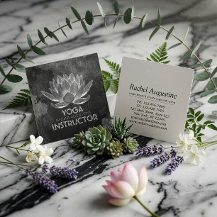YOGA Meditatie Reiki Instructeur Zwarte Witte Lotu Vierkante Visitekaartje