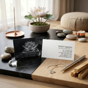 YOGA Meditatie Reiki Instructeur Zwarte Witte Lotu Visitekaartje