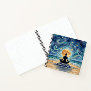 Yoga-meditatie Sterrennacht Lucht Maan Oceaan Cita Notitieboek