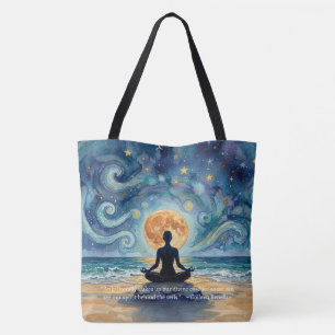 Yoga-meditatie Sterrennacht Lucht Maan Oceaan Quot Draagtas