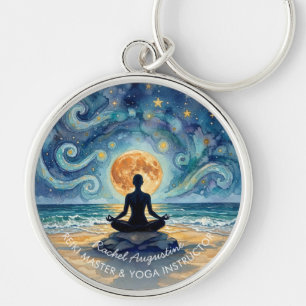 Yoga Meditatie Sterrennacht Lucht Maan Oceaan Stra Sleutelhanger