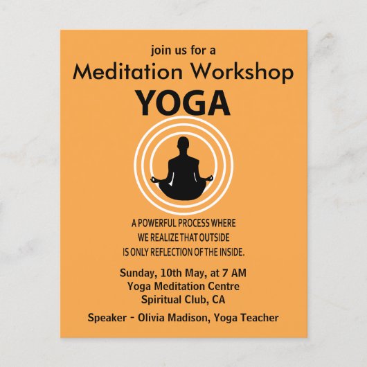 Yoga Meditatie Workshop Yoga Wellness Flyer (Voorkant)