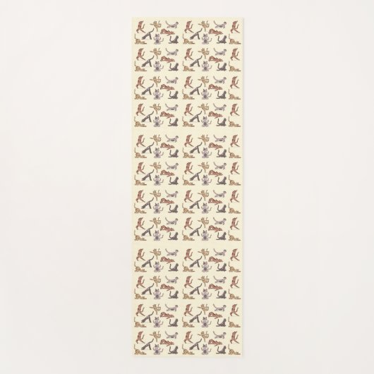Yoga Meditating Cats Pattern Yogamat (Voorkant)