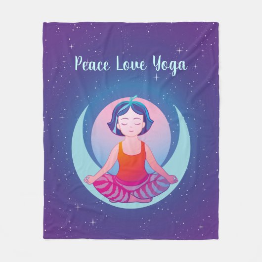Yoga meditation girl fleece deken (Voorkant)