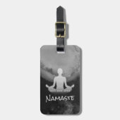 Yoga Meditation Instructeur Sukhasana Pose Zen Sig Bagagelabel (Voorkant verticaal)