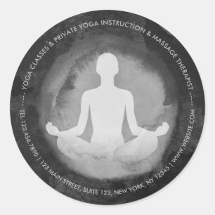 Yoga Meditation Instructeur Sukhasana Pose Zen Sig Ronde Sticker
