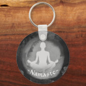 Yoga Meditation Instructeur Sukhasana Pose Zen Sig Sleutelhanger (Voorkant)