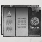 Yoga Meditation Instructor B&W Tree Logo Tri Fold (Voorkant / Achterkant)