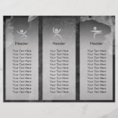 Yoga Meditation Instructor B&W Tree Logo Tri Fold (Achterkant)