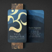 Yoga Meditation Instructor Blue and Gold OM-symboo Visitekaartje