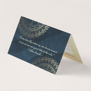 Yoga Meditation Instructor Blue Gold Mandala Price Visitekaartjes