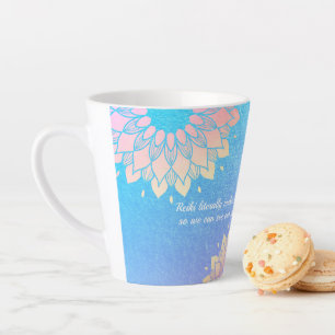 Yoga Meditation Instructor Blue Gold Mandala Quote Latte Mok