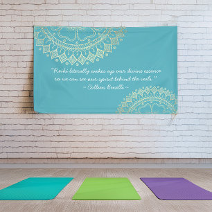 Yoga Meditation Instructor Blue Gold Mandala Quote Spandoek