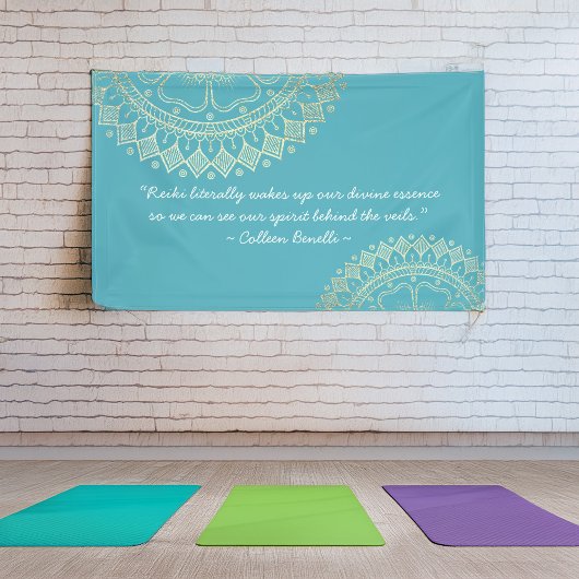 Yoga Meditation Instructor Blue Gold Mandala Quote Spandoek