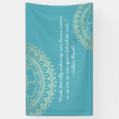 Yoga Meditation Instructor Blue Gold Mandala Quote Spandoek (Verticaal)