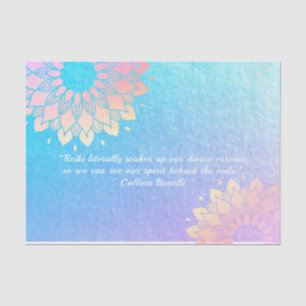 Yoga Meditation Instructor Blue Gold Mandala Quote Tissuepapier