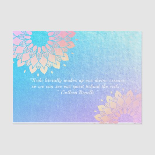 Yoga Meditation Instructor Blue Gold Mandala Quote Tissuepapier (Voorkant)