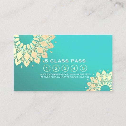 Yoga Meditation Instructor Class Pass Loyalty Kaar (Voorkant)