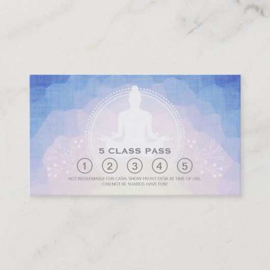 Yoga Meditation Instructor Class Pass Loyalty Kaar (Voorkant)