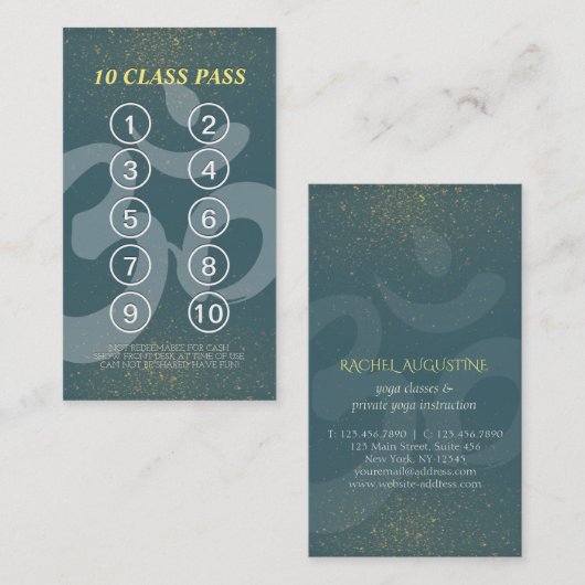 Yoga Meditation Instructor Class Pass Loyalty Kaar (Voorkant / Achterkant)