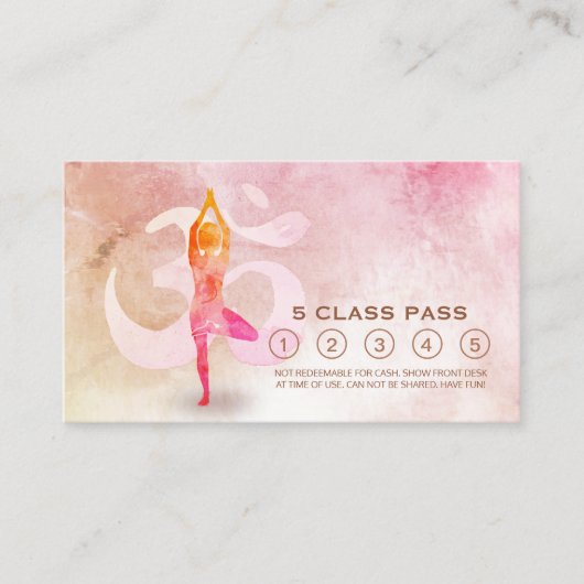 Yoga Meditation Instructor Class Pass Loyalty Kaar (Voorkant)